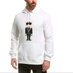 KARL LAGERFELD PARIS Graphic Drawstring Hoodie - Medium
